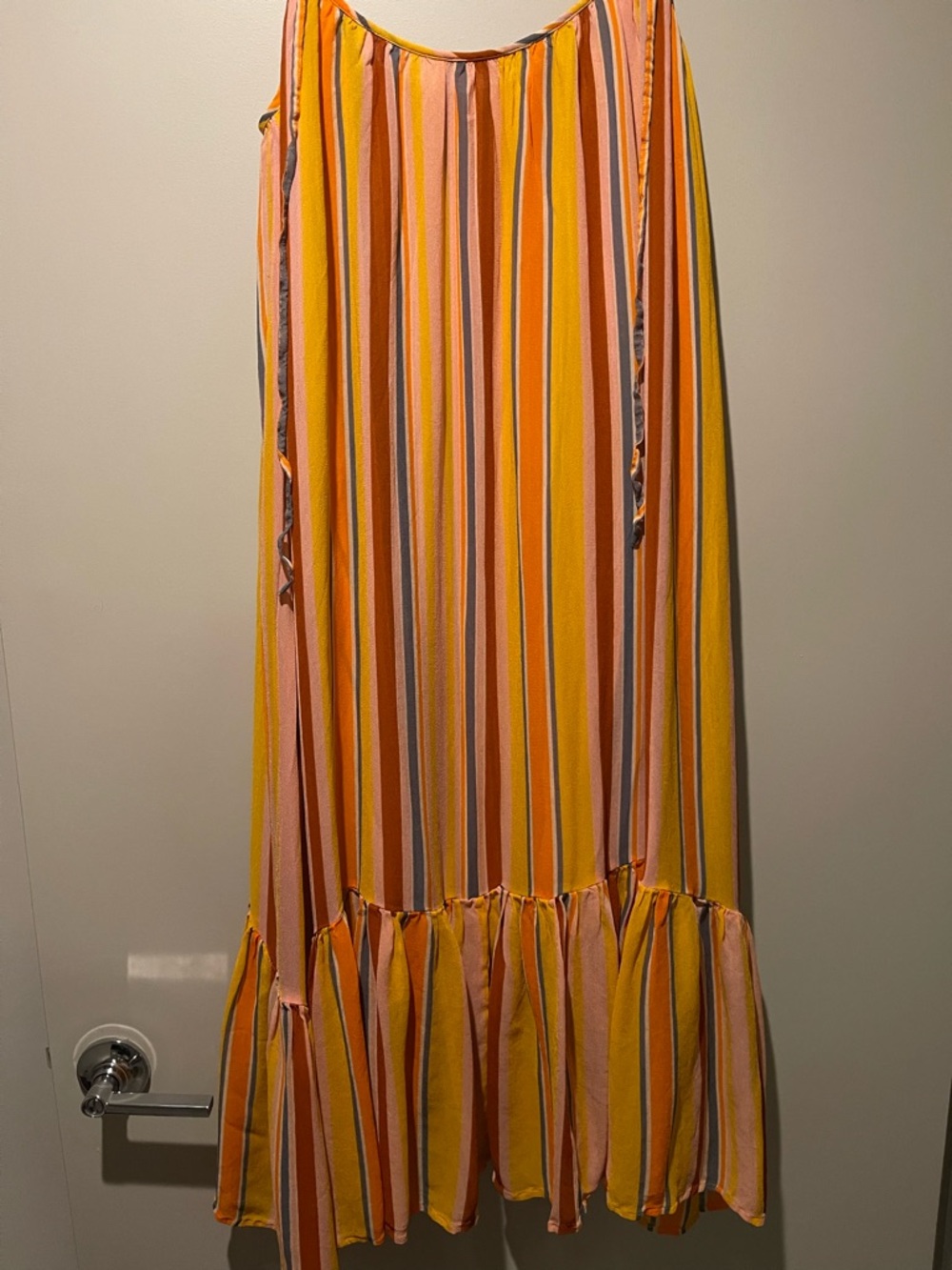 Allsaints Paola Striped Yellow Multi-Color Maxi Sundress - Picture 4 of 4